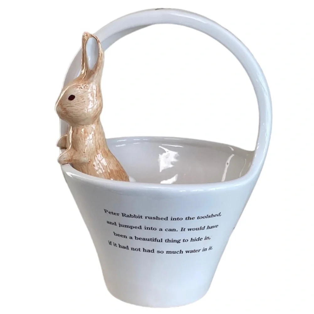 Vintage Beatrix Potter Easter Basket Bunny Rabbit Collectibles Floral Teleflora